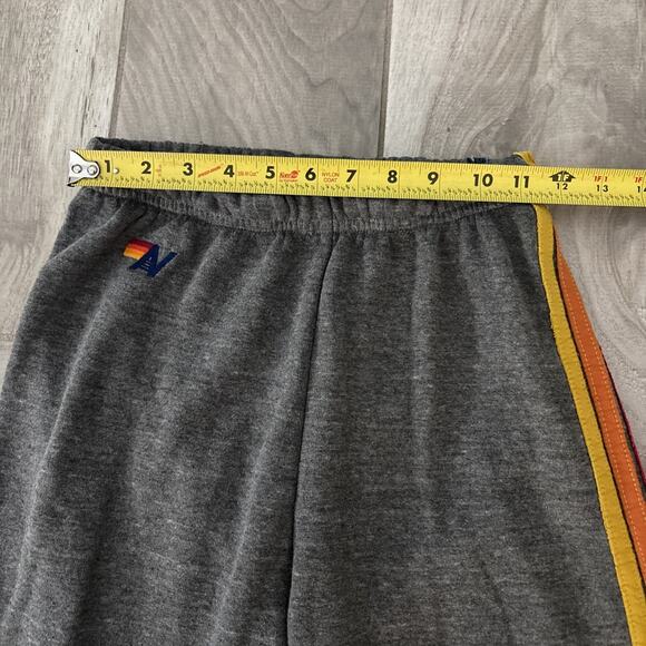 Aviator Nation 5 Stripe Rainbow Gray Jogger Pant Sweatpants Womens Sz XS Track - Picture 5 of 9